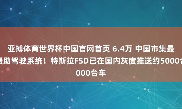 亚搏体育世界杯中国官网首页 6.4万 中国市集最贵缓助驾驶系统!特斯拉FSD已在国内灰度推送约5000台车