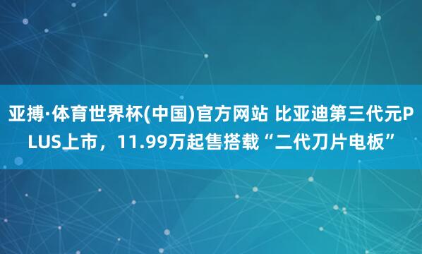 亚搏·体育世界杯(中国)官方网站 比亚迪第三代元PLUS上市，11.99万起售搭载“二代刀片电板”