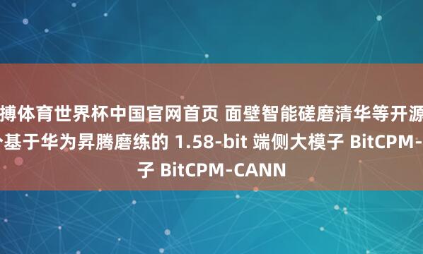 亚搏体育世界杯中国官网首页 面壁智能磋磨清华等开源中国首个基于华为昇腾磨练的 1.58-bit 端侧大模子 BitCPM-CANN