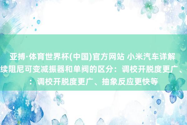 亚搏·体育世界杯(中国)官方网站 小米汽车详解 YU7 GT 双阀络续阻尼可变减振器和单阀的区分：调校开脱度更广、抽象反应更快等