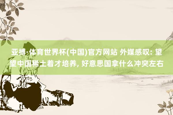亚搏·体育世界杯(中国)官方网站 外媒感叹: 望望中国稀土着才培养, 好意思国拿什么冲突左右