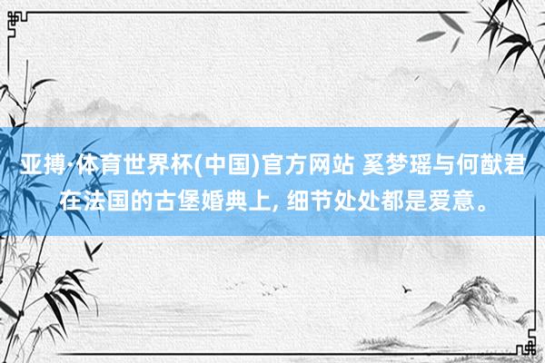 亚搏·体育世界杯(中国)官方网站 奚梦瑶与何猷君在法国的古堡婚典上, 细节处处都是爱意。