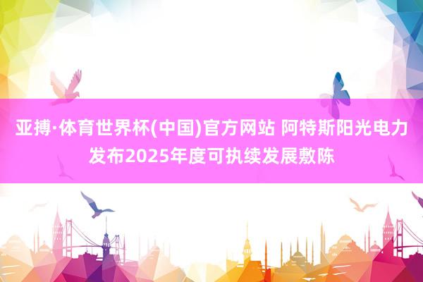 亚搏·体育世界杯(中国)官方网站 阿特斯阳光电力发布2025年度可执续发展敷陈