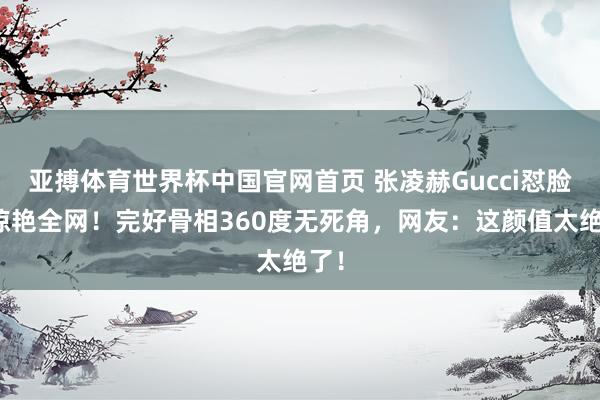 亚搏体育世界杯中国官网首页 张凌赫Gucci怼脸图惊艳全网！完好骨相360度无死角，网友：这颜值太绝了！