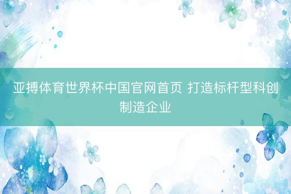 亚搏体育世界杯中国官网首页 打造标杆型科创制造企业